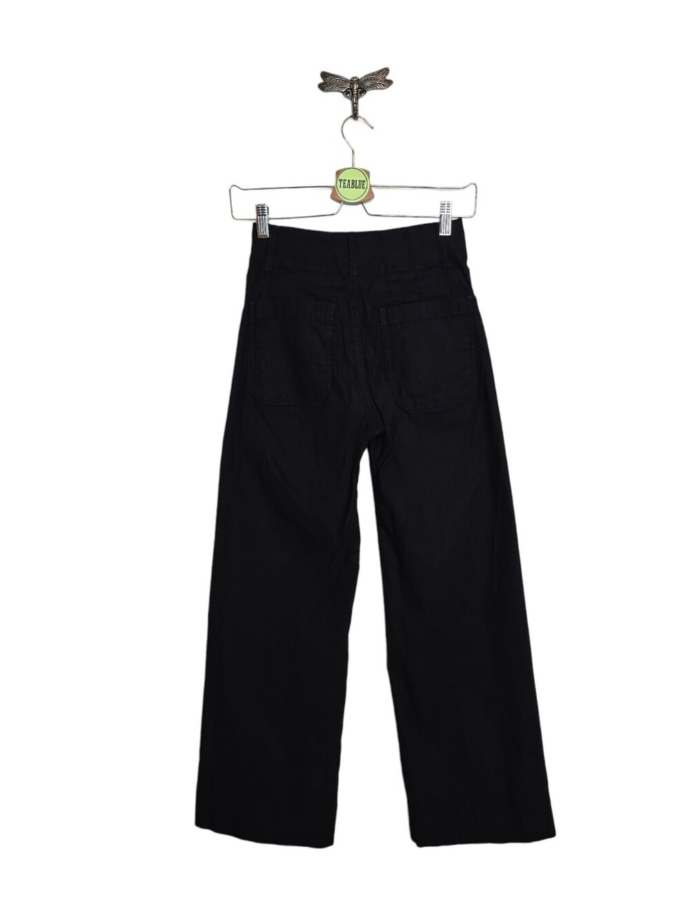 Maeve The Colette Pants Black Wide Leg Cropped High Rise Size 25 Magic Fabric - Picture 3 of 12
